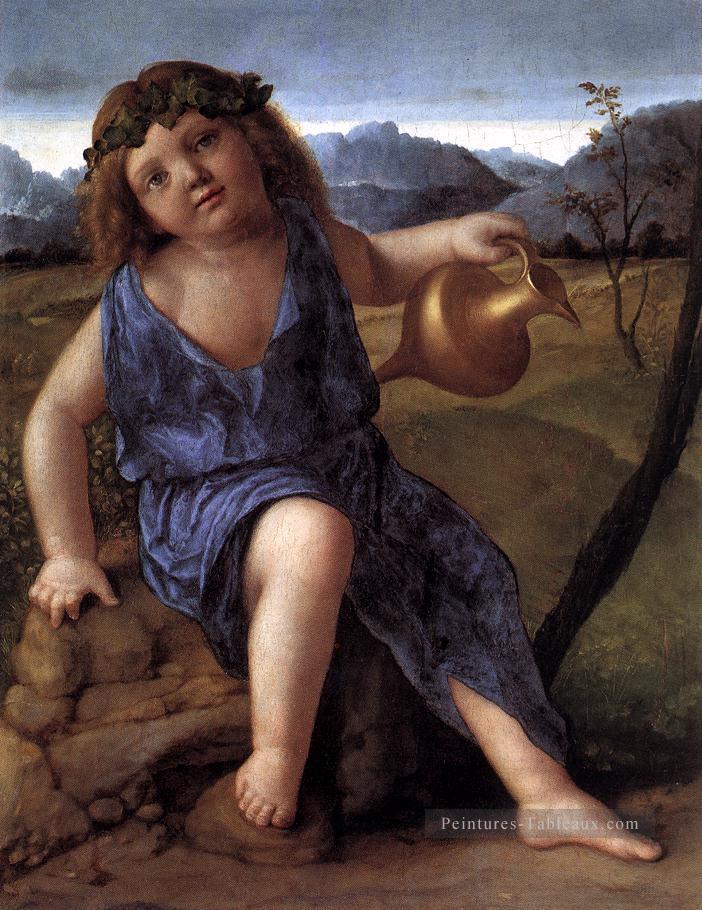 Jeune Bacchus Renaissance Giovanni Bellini Peintures à l'huile